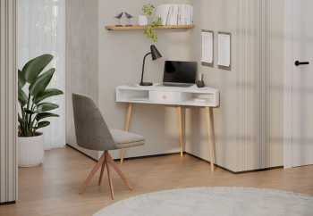 Стол письменный угловой, арт.6-01104, белый(ГК) в Нижнем Тагиле - nizhnij-tagil.mebel-e96.ru