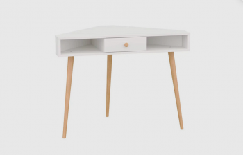 Стол письменный угловой, арт.6-01104, белый(ГК) в Нижнем Тагиле - nizhnij-tagil.mebel-e96.ru