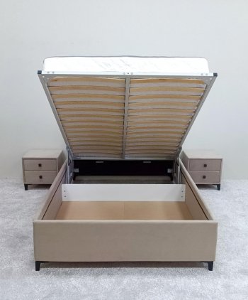 Кровать с подъемным механизмом Мега беж (Лин) в Нижнем Тагиле - nizhnij-tagil.mebel-e96.ru