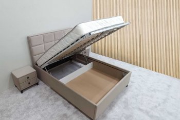 Кровать с подъемным механизмом Мега беж (Лин) в Нижнем Тагиле - nizhnij-tagil.mebel-e96.ru