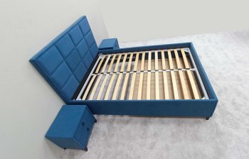 Кровать с подъемным механизмом Мега синий (Лин) в Нижнем Тагиле - nizhnij-tagil.mebel-e96.ru