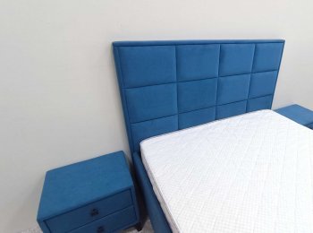 Кровать с подъемным механизмом Мега синий (Лин) в Нижнем Тагиле - nizhnij-tagil.mebel-e96.ru