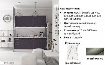 Кухонный гарнитур 2000 мм Агата (Игни) в Нижнем Тагиле - nizhnij-tagil.mebel-e96.ru