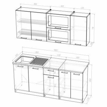 Кухонный гарнитур Алина макси 1800 мм (Герда) в Нижнем Тагиле - nizhnij-tagil.mebel-e96.ru