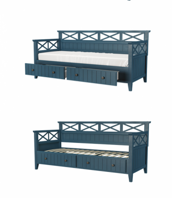 Кровать из массива Амелия сапфир (БМ) в Нижнем Тагиле - nizhnij-tagil.mebel-e96.ru