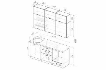 Кухонный гарнитур Асая макси 1800 мм (Герда) в Нижнем Тагиле - nizhnij-tagil.mebel-e96.ru