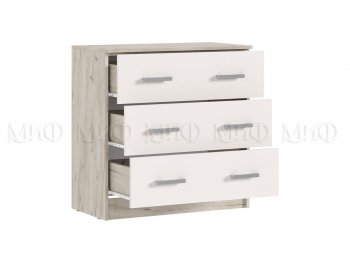 Комод 3 ящика Бася крафт/кашемир (Миф) в Нижнем Тагиле - nizhnij-tagil.mebel-e96.ru
