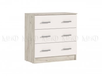 Комод 3 ящика Бася крафт/кашемир (Миф) в Нижнем Тагиле - nizhnij-tagil.mebel-e96.ru