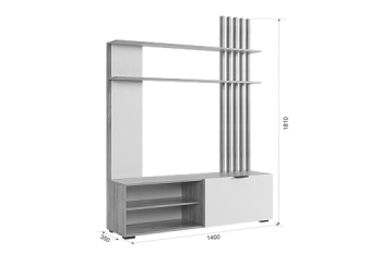 Стенка Бери К1 белое дерево (Мебельсон) в Нижнем Тагиле - nizhnij-tagil.mebel-e96.ru