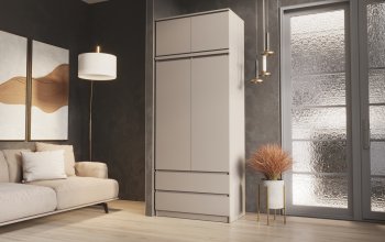 Шкаф Челси с антресолью 900 мм Кашемир (Миф) в Нижнем Тагиле - nizhnij-tagil.mebel-e96.ru