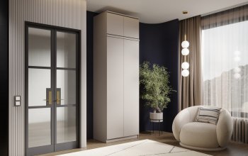 Шкаф 800 мм Челси двустворчатый с антресолью Кашемир (Миф) в Нижнем Тагиле - nizhnij-tagil.mebel-e96.ru