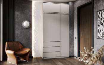 Шкаф 1200 мм Челси с антресолью Кашемир (Миф) в Нижнем Тагиле - nizhnij-tagil.mebel-e96.ru