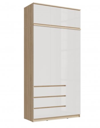 Шкаф 1200 мм Челси с антресолью, сонома/белый (Миф) в Нижнем Тагиле - nizhnij-tagil.mebel-e96.ru