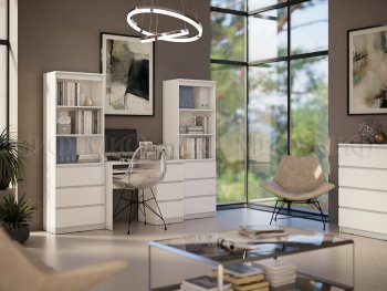 Письменный стол + Стеллаж Челси кашемир (Миф) в Нижнем Тагиле - nizhnij-tagil.mebel-e96.ru