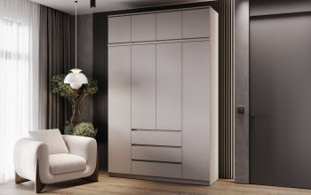 Шкаф 1600 мм Челси с антресолью Кашемир (Миф) в Нижнем Тагиле - nizhnij-tagil.mebel-e96.ru