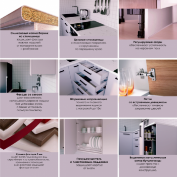 Кухонный гарнитур Ниагара 2200 мм МДФ/ЛДСП (Санвут) в Нижнем Тагиле - nizhnij-tagil.mebel-e96.ru