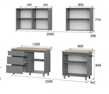 Кухонный гарнитур Денвер 2000 мм (СВ) в Нижнем Тагиле - nizhnij-tagil.mebel-e96.ru