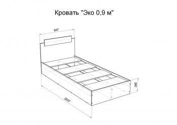 Кровать односпальная Эко 900 белый (Эра) в Нижнем Тагиле - nizhnij-tagil.mebel-e96.ru