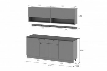 Кухонный гарнитур Энни 2000 мм (МИ) в Нижнем Тагиле - nizhnij-tagil.mebel-e96.ru