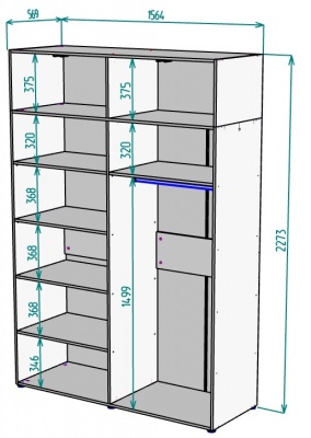 Шкаф 1564 мм Erik H318 + Антресоль HA4 (Графит) в Нижнем Тагиле - nizhnij-tagil.mebel-e96.ru