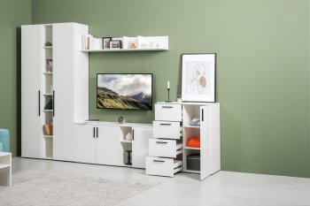 Стенка Эйр комп 1, белый (Моби) в Нижнем Тагиле - nizhnij-tagil.mebel-e96.ru