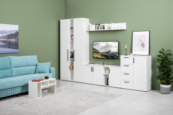 Стенка Эйр комп 1, белый (Моби) в Нижнем Тагиле - nizhnij-tagil.mebel-e96.ru