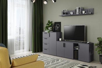 Стенка Эйр комп.1, графит (Моби) в Нижнем Тагиле - nizhnij-tagil.mebel-e96.ru