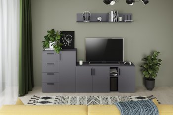 Стенка Эйр комп.1, графит (Моби) в Нижнем Тагиле - nizhnij-tagil.mebel-e96.ru
