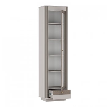 Шкаф витрина 34.06 Фантазия кашемир (Олмеко) в Нижнем Тагиле - nizhnij-tagil.mebel-e96.ru