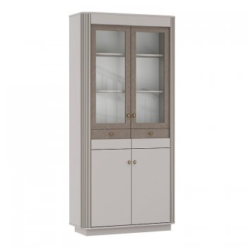 Шкаф витрина 34.05 Фантазия кашемир (Олмеко) в Нижнем Тагиле - nizhnij-tagil.mebel-e96.ru