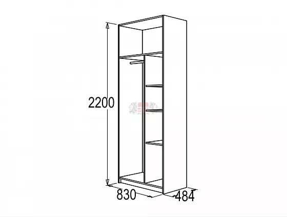 Шкаф 800 мм для одежды и белья Флагман-4 в Нижнем Тагиле - nizhnij-tagil.mebel-e96.ru