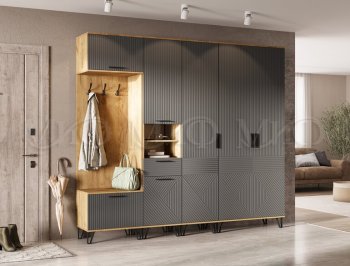 Прихожая Флэш крафт/графит модульная (Миф) в Нижнем Тагиле - nizhnij-tagil.mebel-e96.ru
