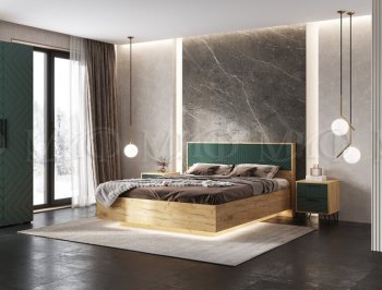 Кровать парящая Флэш крафт/грин (Миф) в Нижнем Тагиле - nizhnij-tagil.mebel-e96.ru