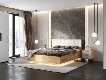 Кровать парящая Флэш крафт/белый (Миф) в Нижнем Тагиле - nizhnij-tagil.mebel-e96.ru