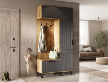 Прихожая Флэш крафт/графит модульная (Миф) в Нижнем Тагиле - nizhnij-tagil.mebel-e96.ru