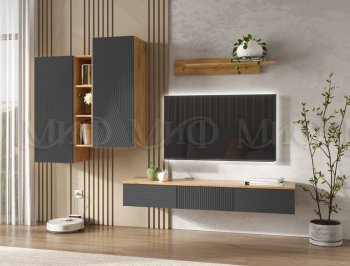 Стенка Флэш комп.2 крафт/графит (Миф) в Нижнем Тагиле - nizhnij-tagil.mebel-e96.ru