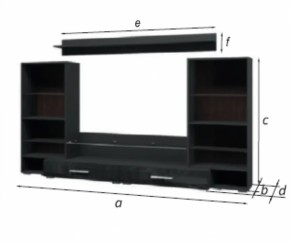 Стенка Домино Черный Глянец (БМ) в Нижнем Тагиле - nizhnij-tagil.mebel-e96.ru