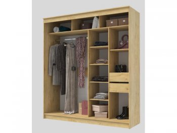 Шкаф-купе 2000 мм Гранд-1 ЛДСП/Зеркало, дуб вотан (Эра) в Нижнем Тагиле - nizhnij-tagil.mebel-e96.ru