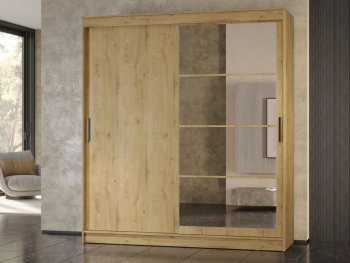 Шкаф-купе 2000 мм Гранд-1 ЛДСП/Зеркало, дуб вотан (Эра) в Нижнем Тагиле - nizhnij-tagil.mebel-e96.ru