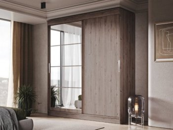 Шкаф-купе 2000 мм Гранд-1 ЛДСП/Зеркало, дуб горный (Эра) в Нижнем Тагиле - nizhnij-tagil.mebel-e96.ru