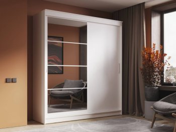 Шкаф-купе 2000 мм Гранд-1 ЛДСП/Зеркало, Белый (Эра) в Нижнем Тагиле - nizhnij-tagil.mebel-e96.ru