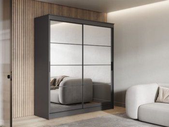 Шкаф-купе 2000 мм Гранд-1 зеркало/зеркало, графит (Эра) в Нижнем Тагиле - nizhnij-tagil.mebel-e96.ru