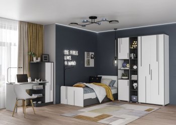 Шкаф 1 дв. Грей (УНИ) (МЛК) в Нижнем Тагиле - nizhnij-tagil.mebel-e96.ru