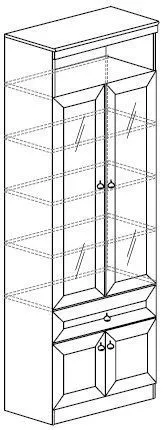 Шкаф для книг Инна 611 (Яна) в Нижнем Тагиле - nizhnij-tagil.mebel-e96.ru