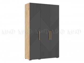 Шкаф 1350 мм Ирис с антресолью, крафт/графит (Миф) в Нижнем Тагиле - nizhnij-tagil.mebel-e96.ru