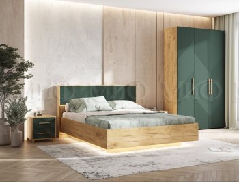 Кровать парящая Ирис крафт/грин (Миф) в Нижнем Тагиле - nizhnij-tagil.mebel-e96.ru