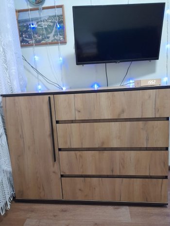 Комод 1 дверь 4 ящика (1200) Норд, дуб крафт (Миф) в Нижнем Тагиле - nizhnij-tagil.mebel-e96.ru