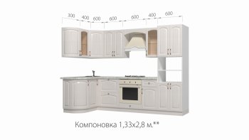 Кухонный гарнитур Кантри 1330*2800 мм в Нижнем Тагиле - nizhnij-tagil.mebel-e96.ru