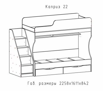 Кровать двухъярусная Каприз-22 (АстридМ) в Нижнем Тагиле - nizhnij-tagil.mebel-e96.ru