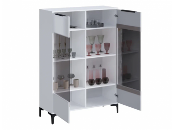 Шкаф со стеклом Кимберли белый (Handis) в Нижнем Тагиле - nizhnij-tagil.mebel-e96.ru